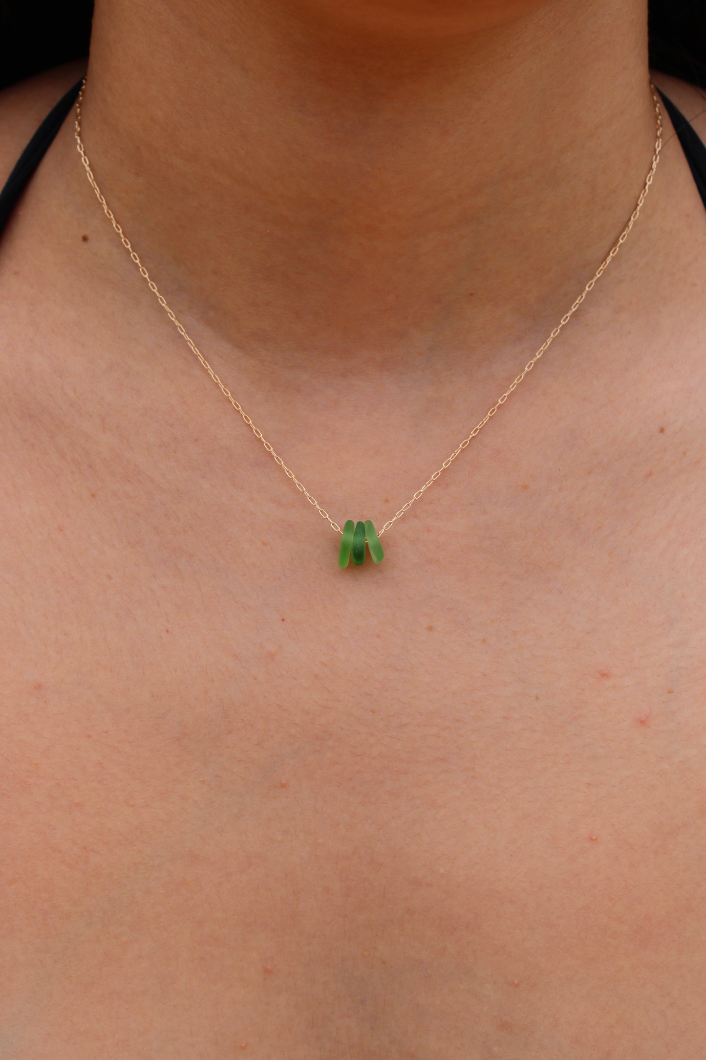 Dainty Sea Glass Floater Necklace
