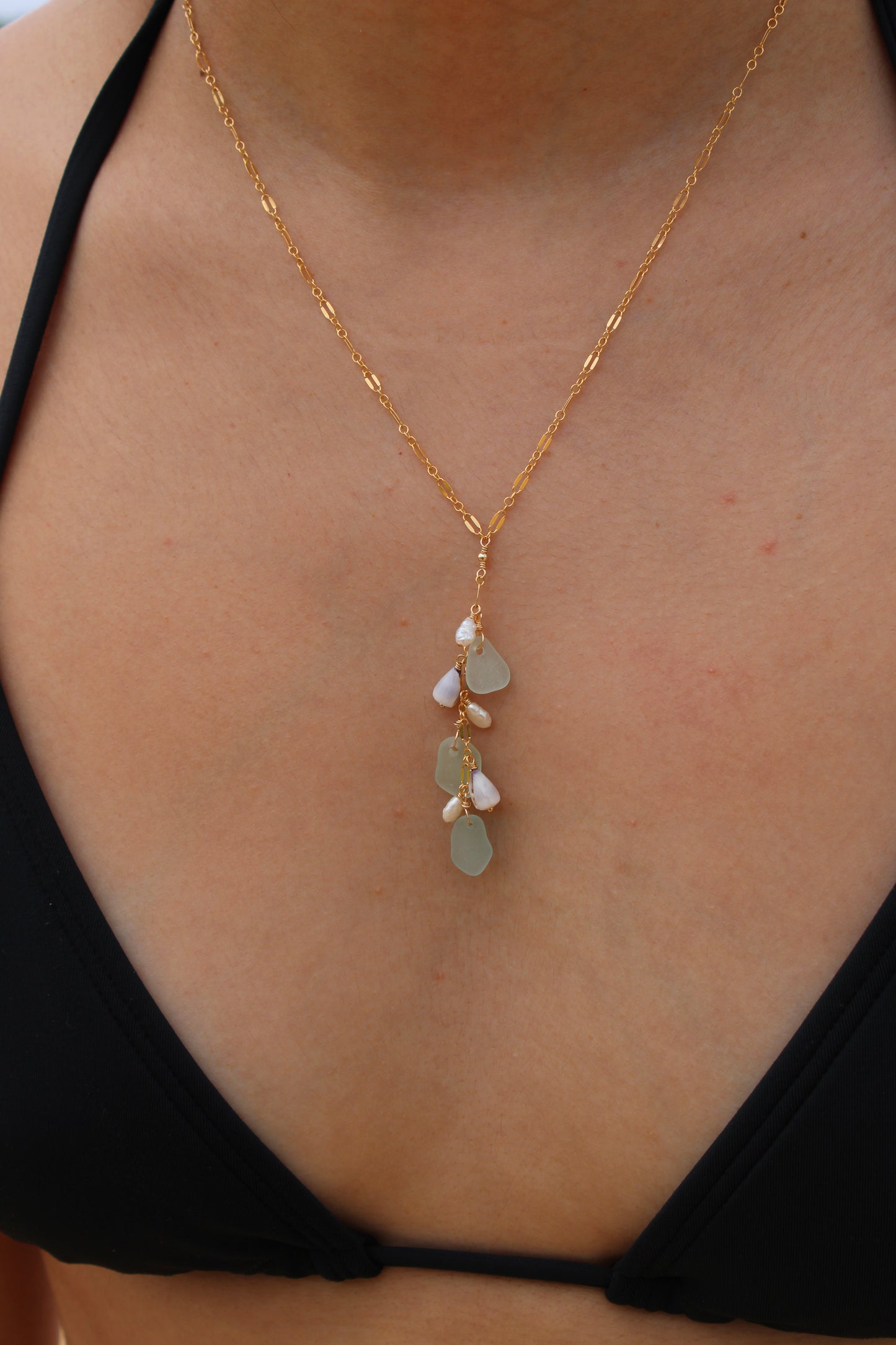 Sea Glass Lariat Necklace