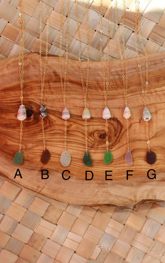 Sea Glass x Cone Drop Necklace