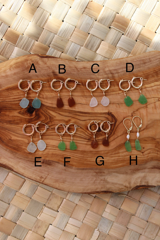Sea Glass Huggies