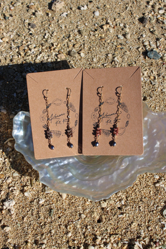 Dainty Kahelelani Earrings w/ Freshwater Pearls