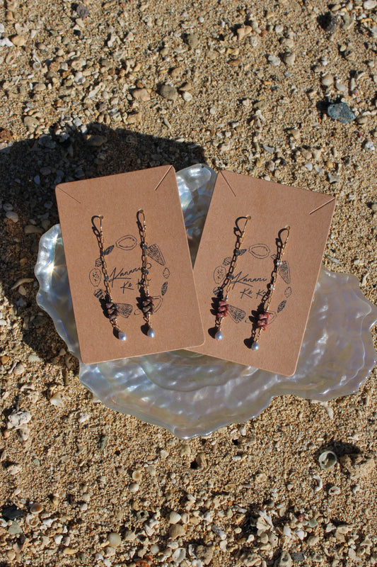 Dainty Kahelelani Earrings w/ Akoya Pearls