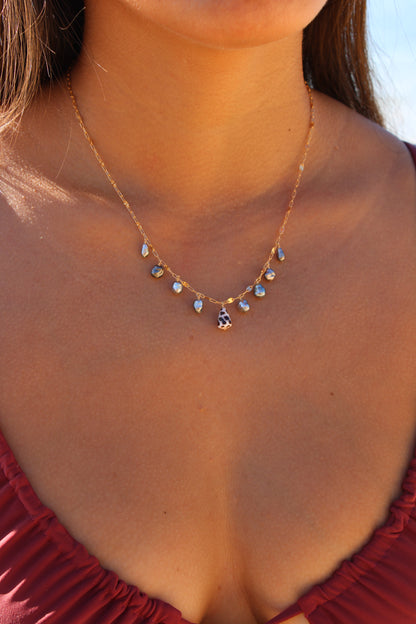 Tahitian Keshi Pearl Necklace w/ Hebrew Cone