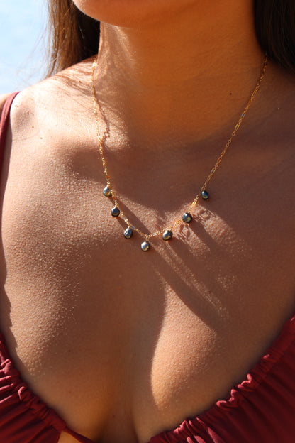 Seven Tahitian Keshi Pearl Necklace