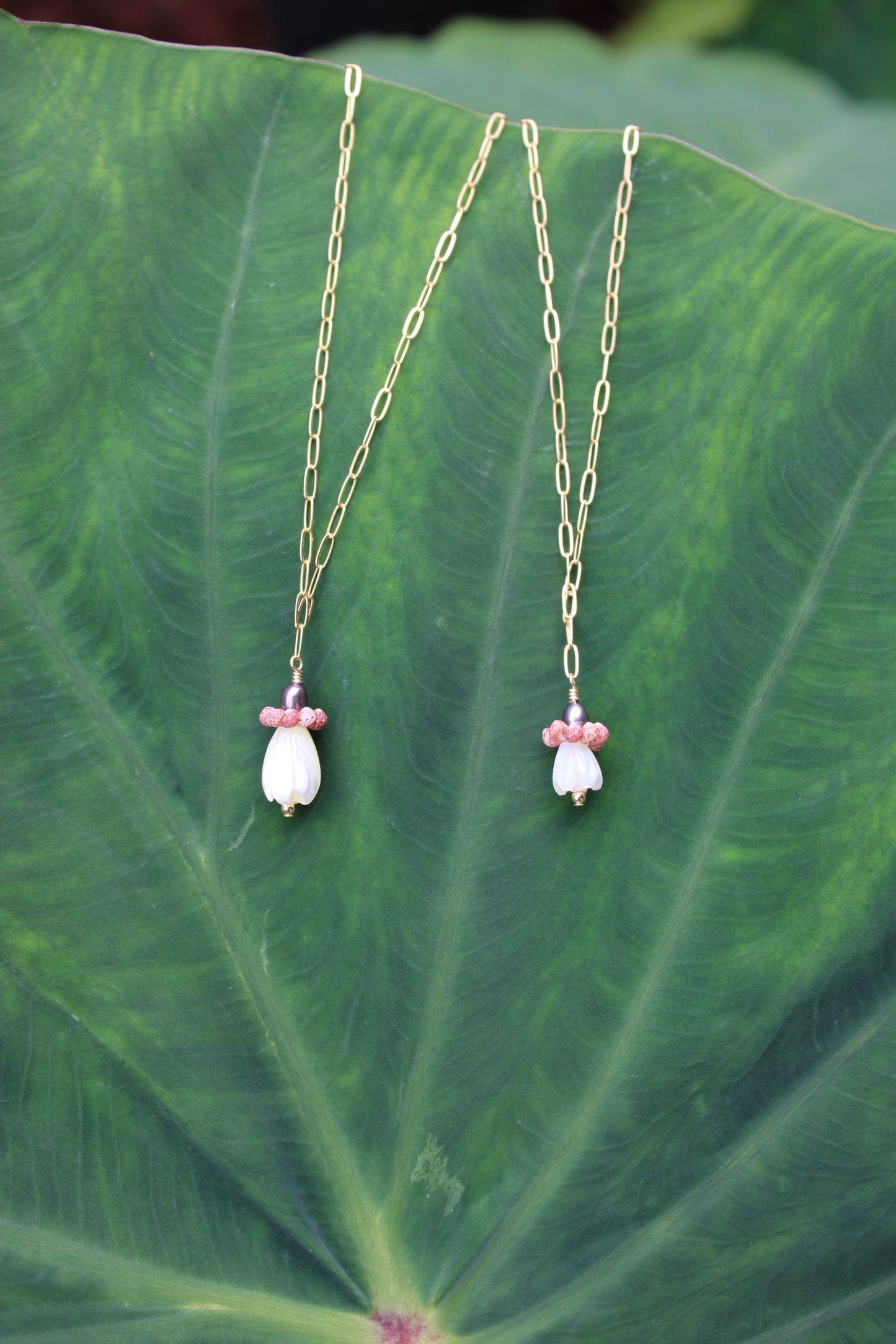Red/Pink Kahelelani Bloom Necklace