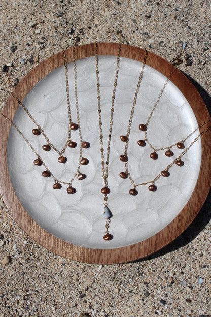 Chocolate Keshi Pearl Necklaces