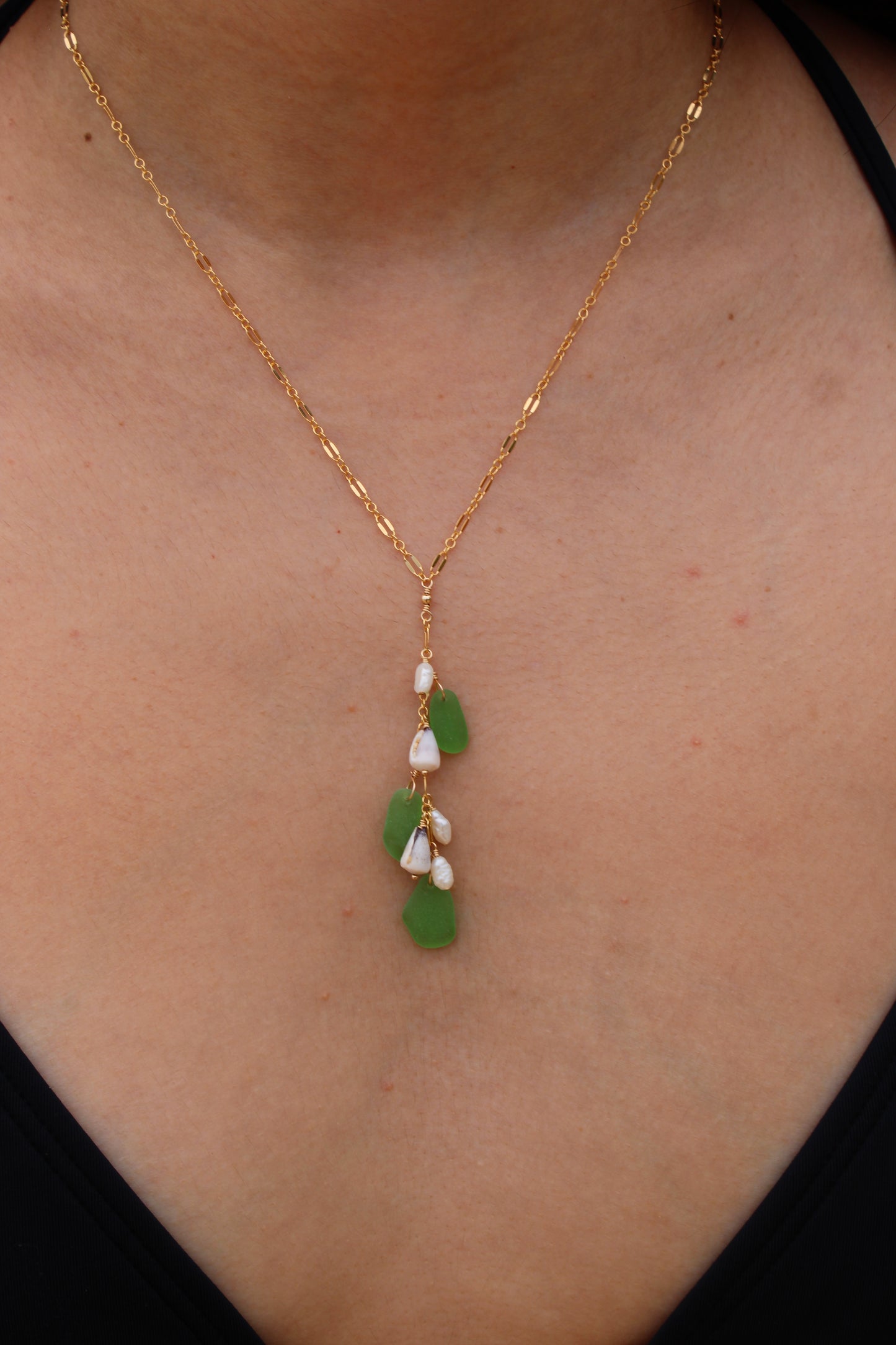 Sea Glass Lariat Necklace