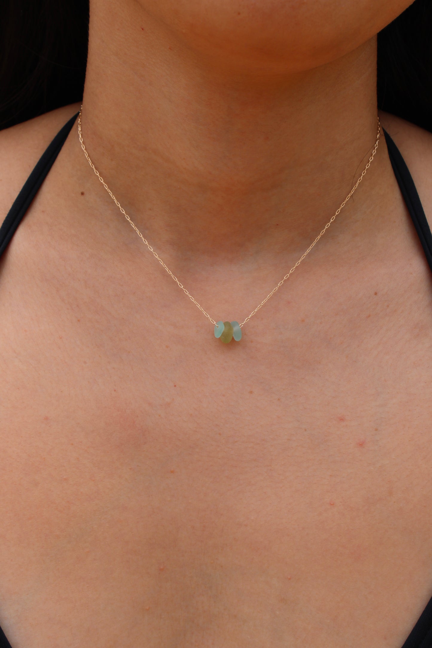 Dainty Sea Glass Floater Necklace