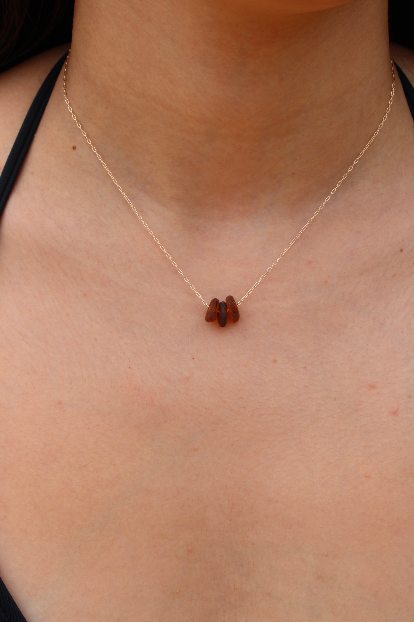 Dainty Sea Glass Floater Necklace