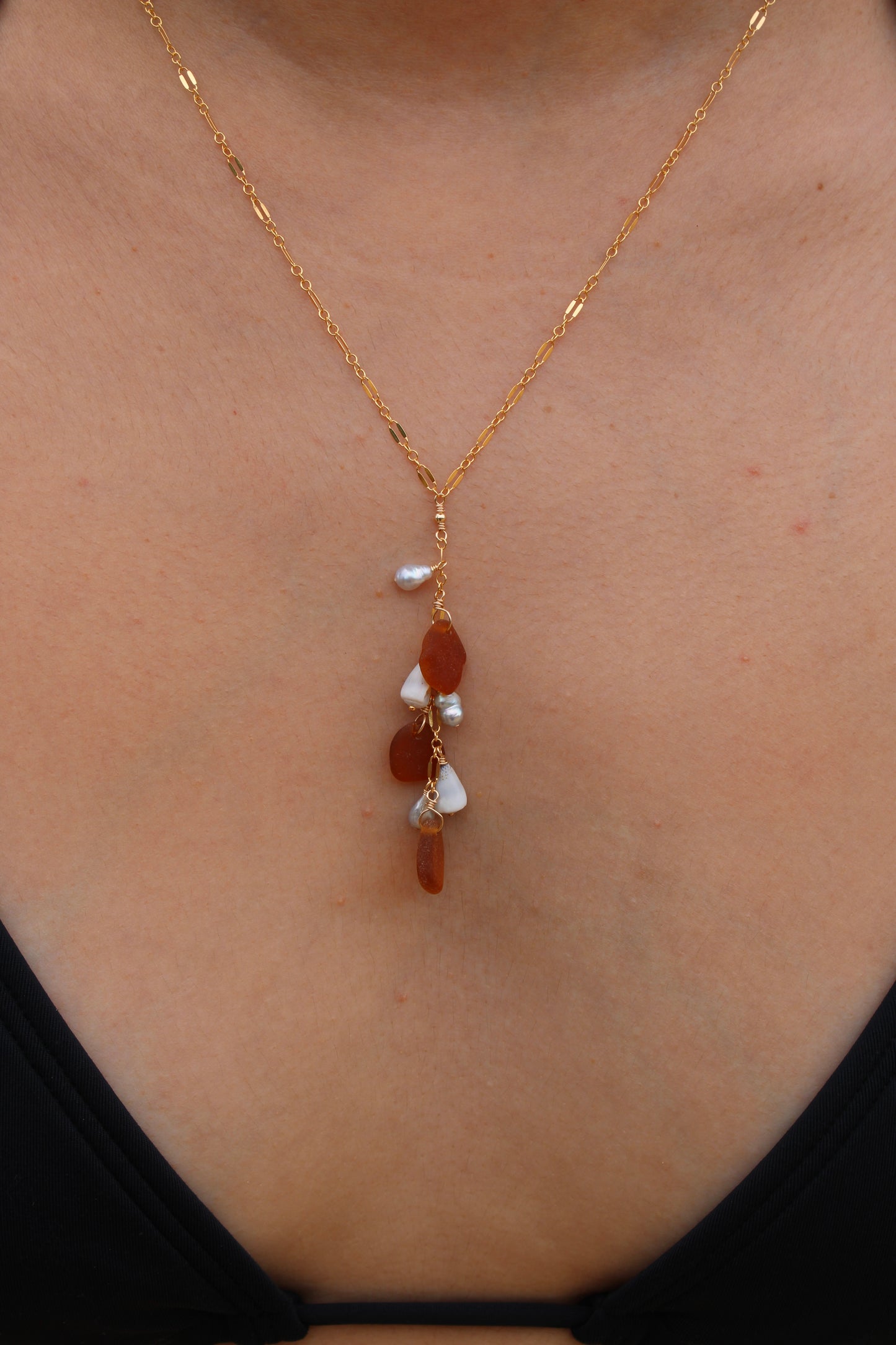 Sea Glass Lariat Necklace
