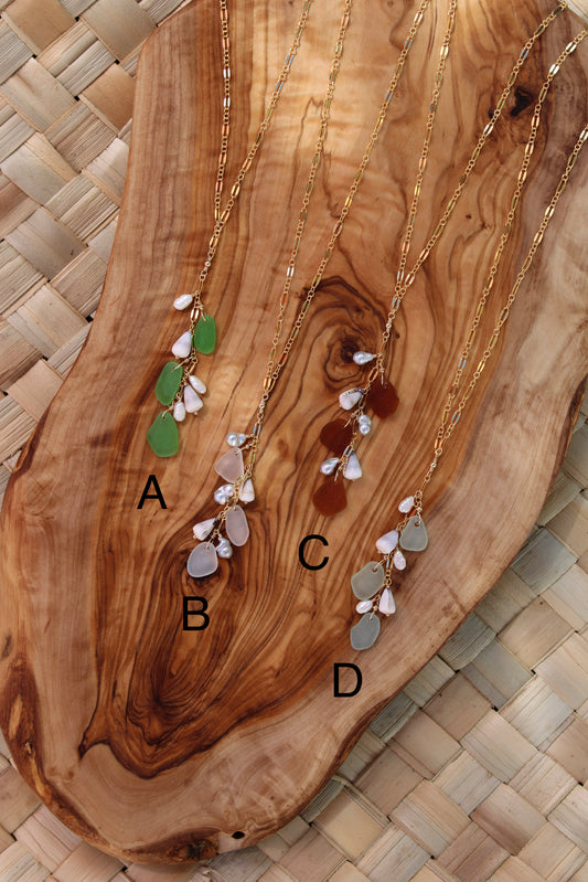 Sea Glass Lariat Necklace