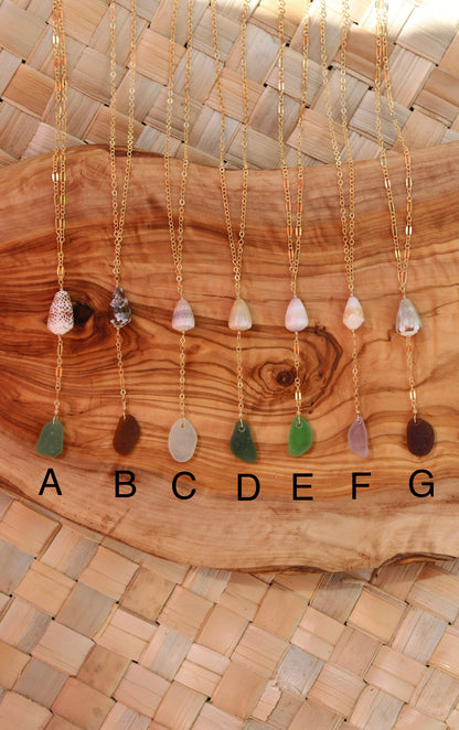 Sea Glass x Cone Drop Necklace