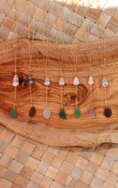 Sea Glass x Cone Drop Necklace