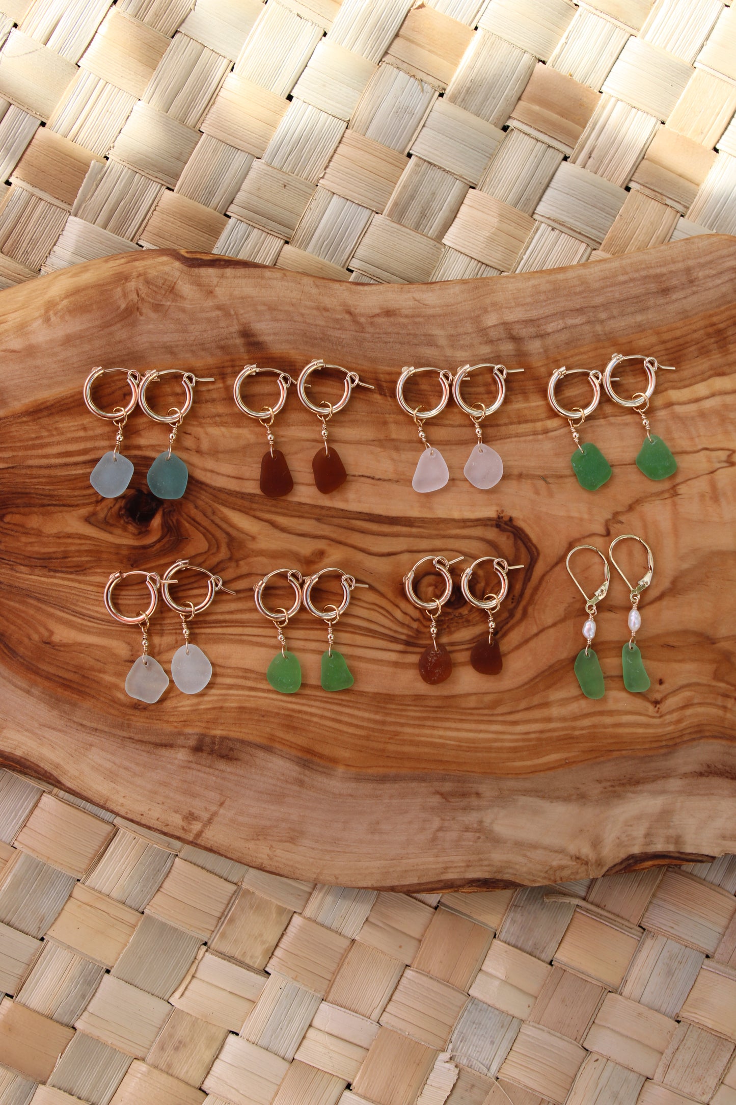 Sea Glass Huggies
