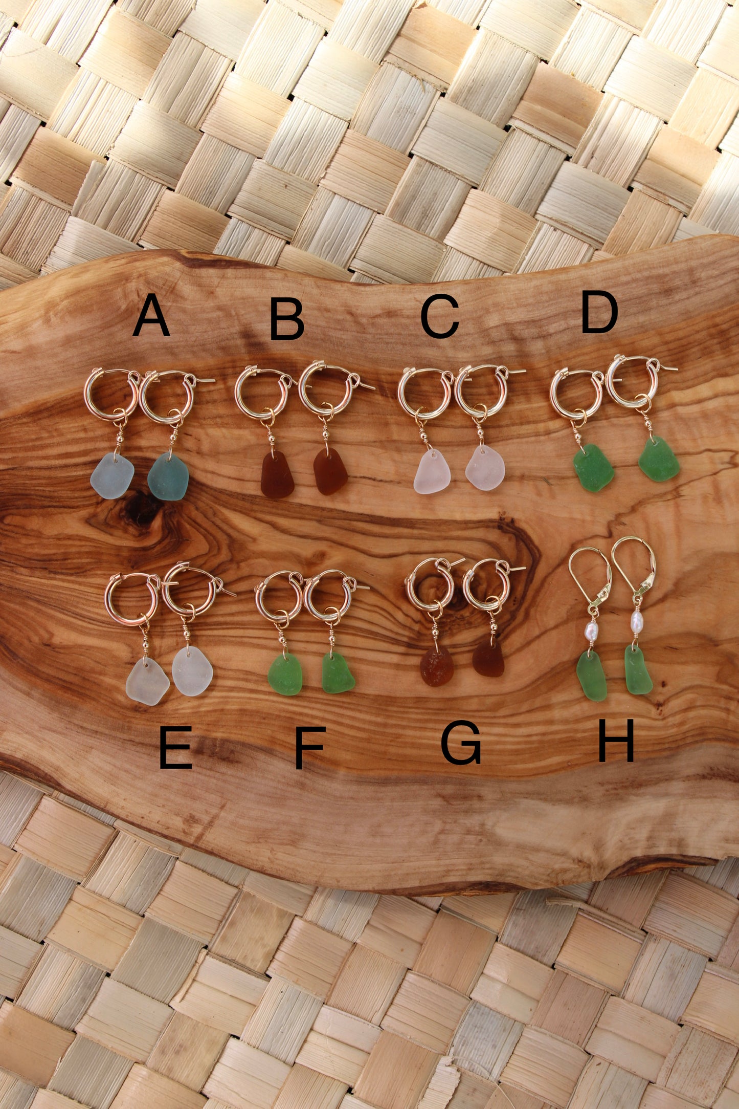 Sea Glass Huggies