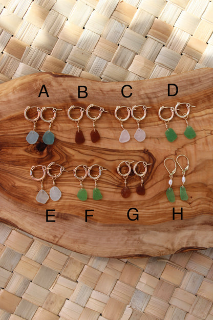 Sea Glass Huggies