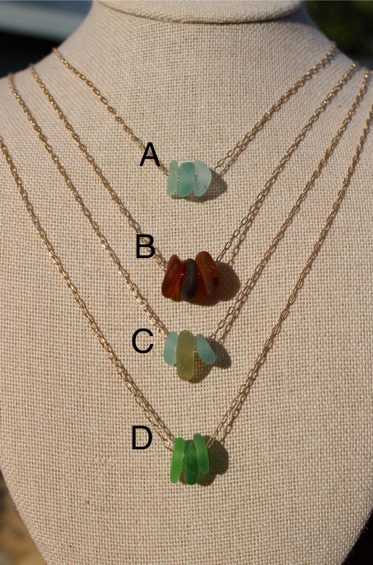 Dainty Sea Glass Floater Necklace