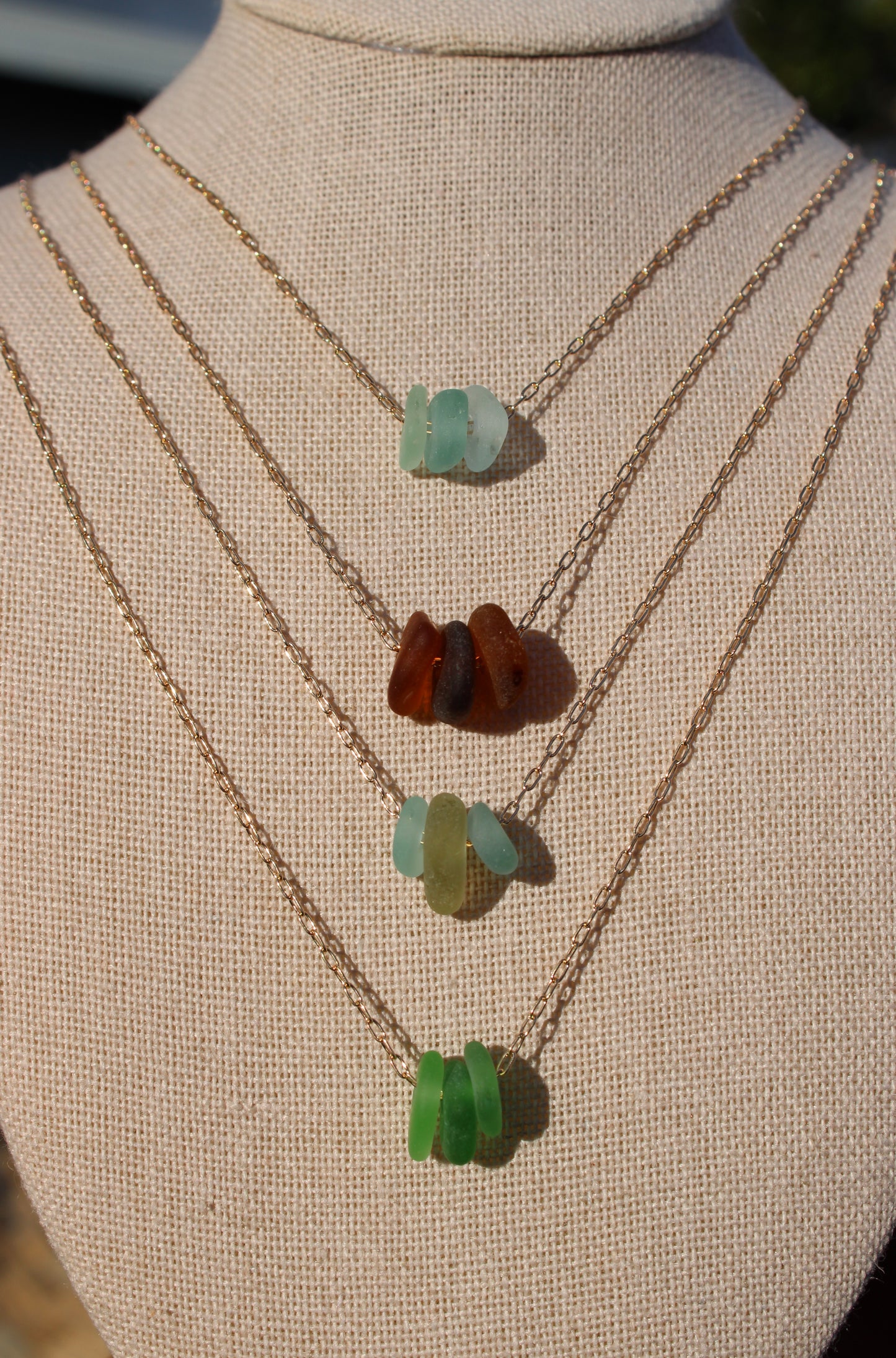 Dainty Sea Glass Floater Necklace