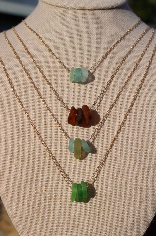 Dainty Sea Glass Floater Necklace