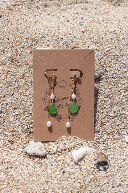 Double-sided Sea Glass Earrings