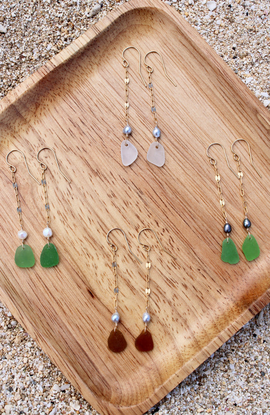 Sea Glass Drop Earrings