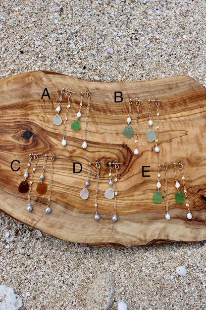 Double-sided Sea Glass Earrings