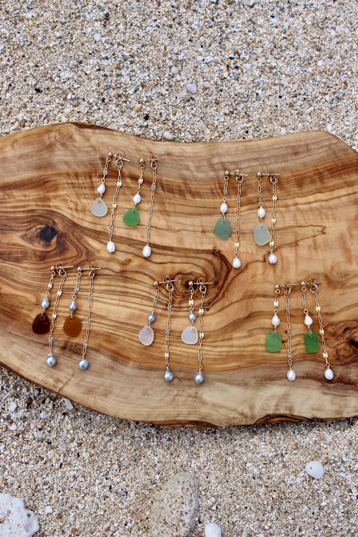 Double-sided Sea Glass Earrings