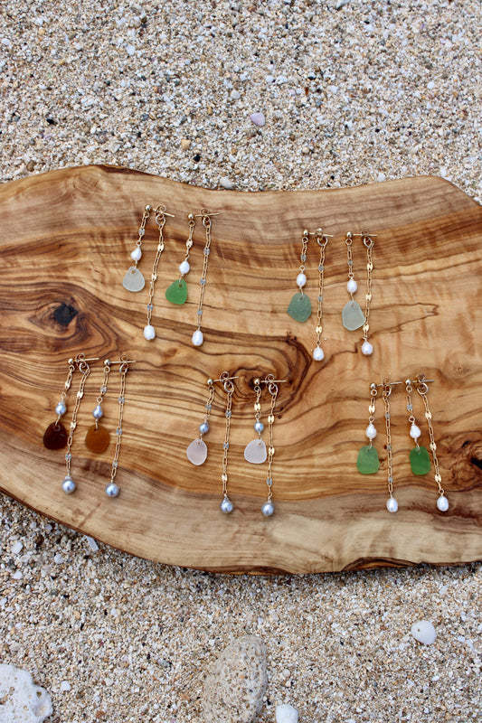 Double-sided Sea Glass Earrings