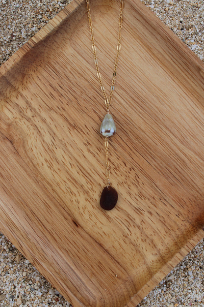 Sea Glass x Cone Drop Necklace