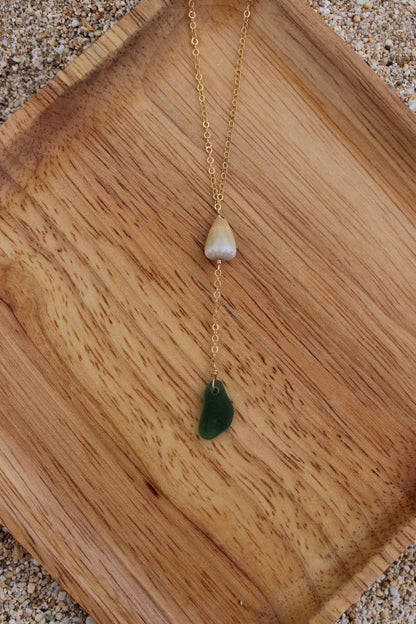 Sea Glass x Cone Drop Necklace