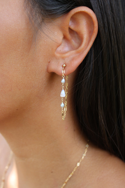 Mini Cone Chain Earrings