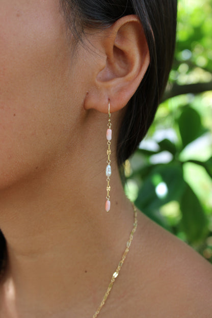 Pink Coral Dainty Earrings