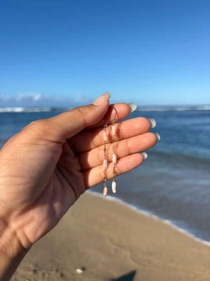 Pink Coral Dainty Earrings