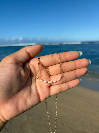Pink Coral Bar Necklace